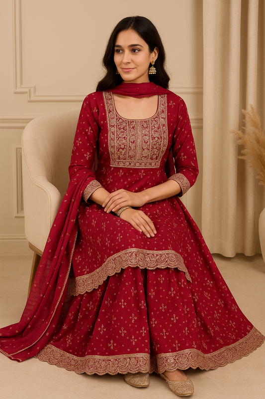 Rangreza Ruby Traditional Sharara Suit