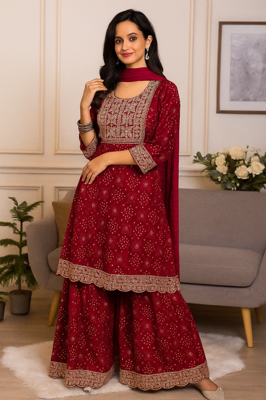 Rangreza Ruby Traditional Sharara Suit